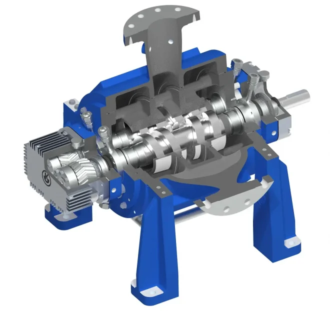 DSP-4C: Double Volute Rotary Twin Screw Pump with Mechanical Seal